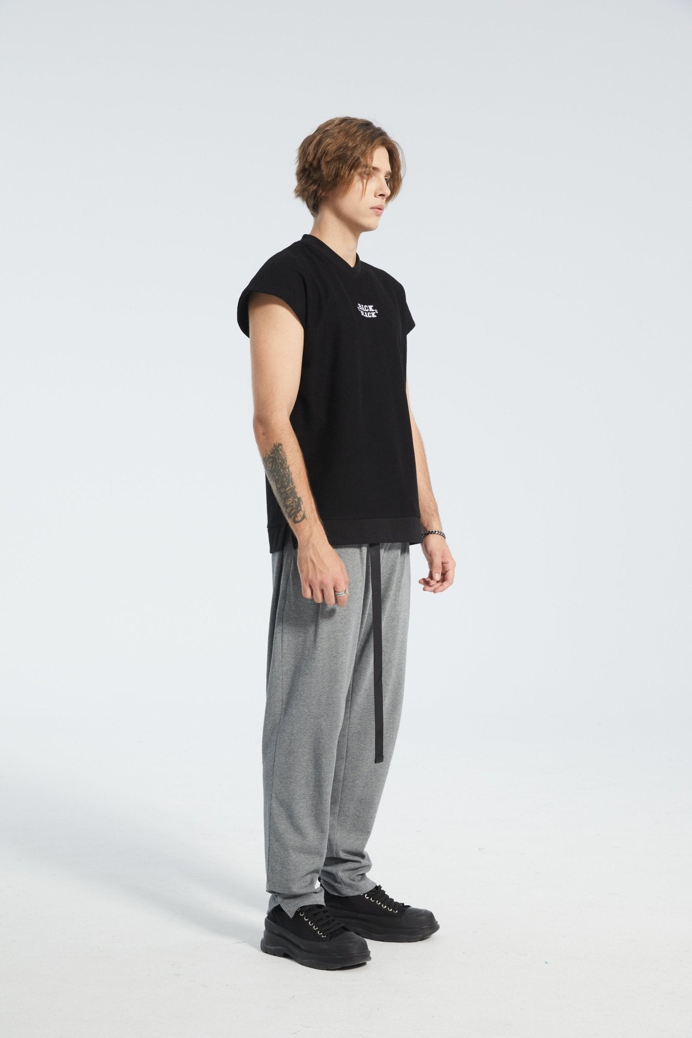 Back To Black Sleeveless T-Shirt - STRACCI UAE