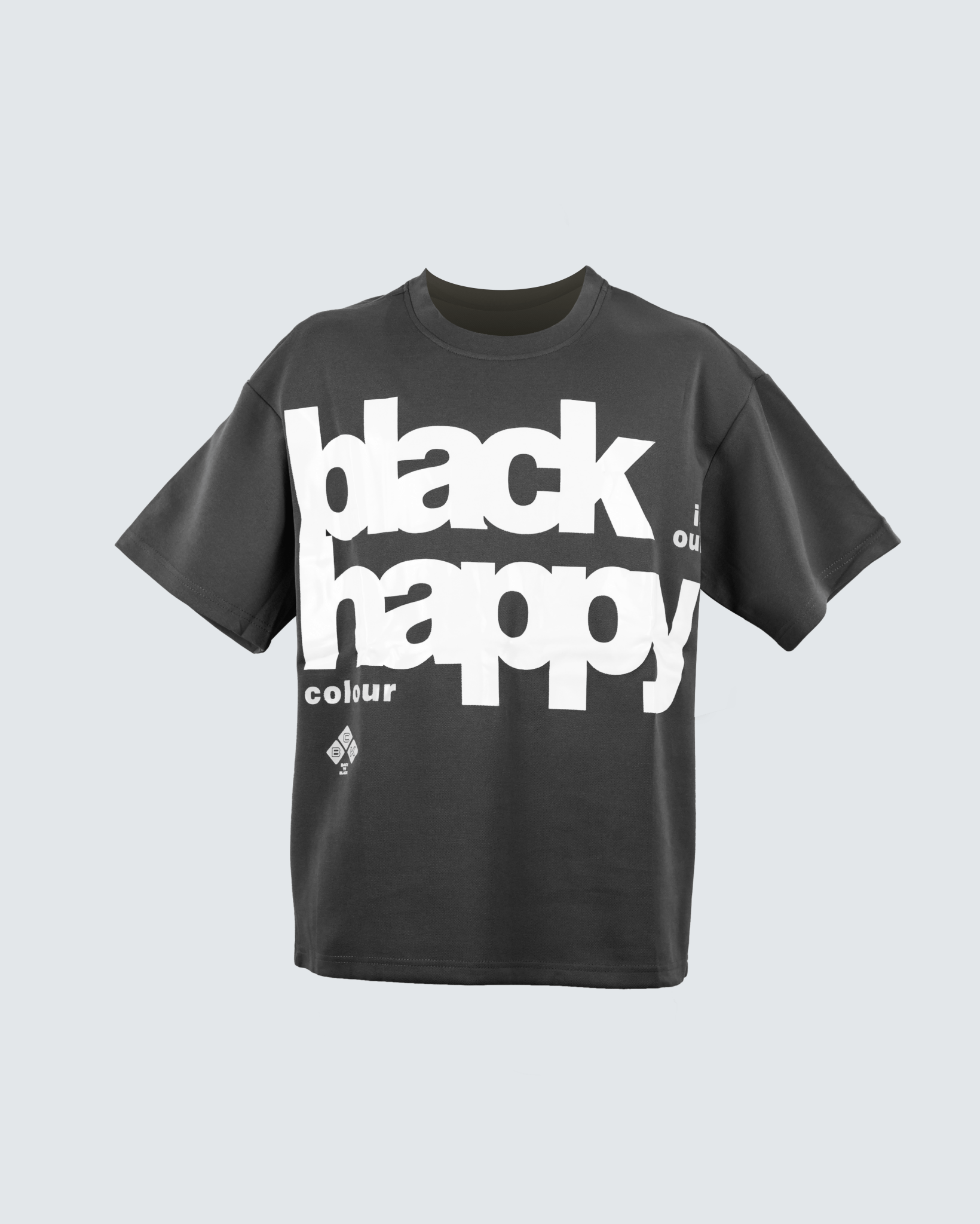 Black Happy Oversized T-Shirt - STRACCI UAE
