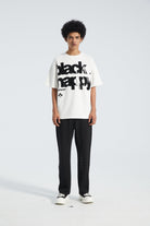 Black Happy Oversized T-Shirt - STRACCI UAE