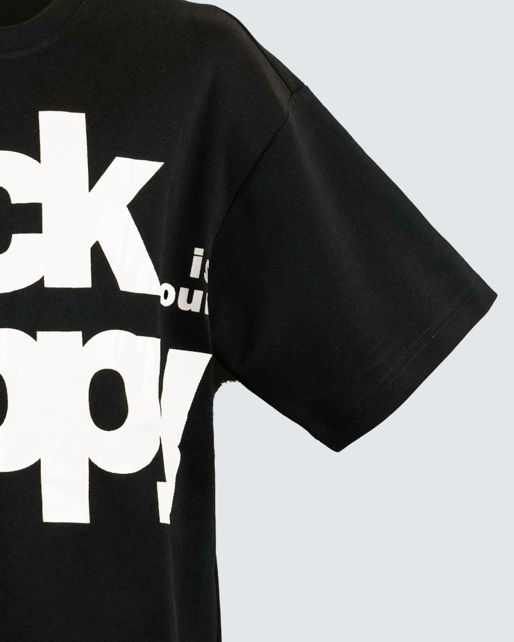 Black Happy Oversized T-Shirt - STRACCI UAE