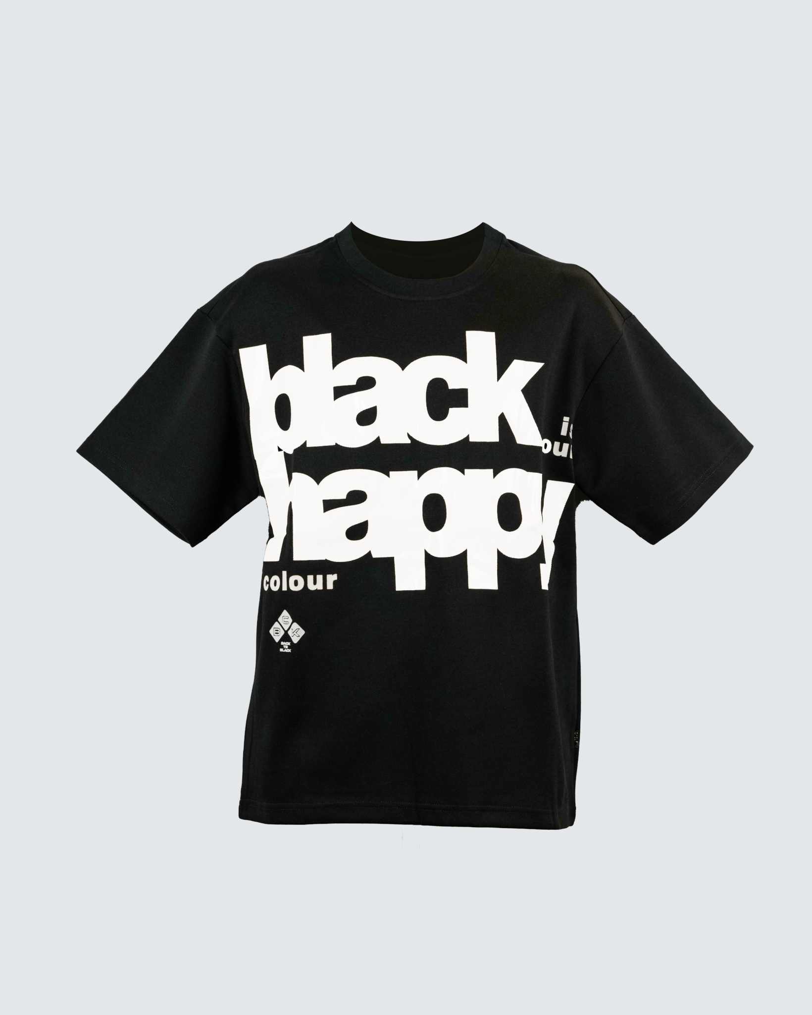 Black Happy Oversized T-Shirt - STRACCI UAE