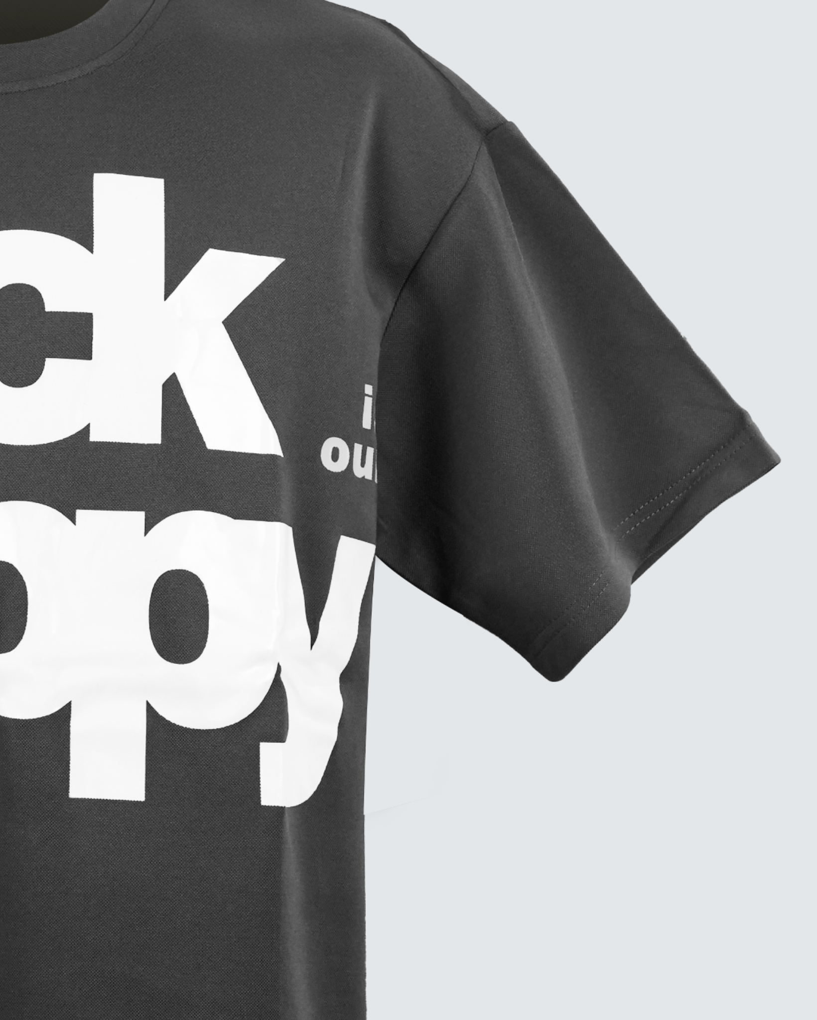 Black Happy Oversized T-Shirt - STRACCI UAE