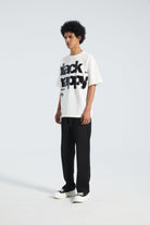 Black Happy Oversized T-Shirt - STRACCI UAE